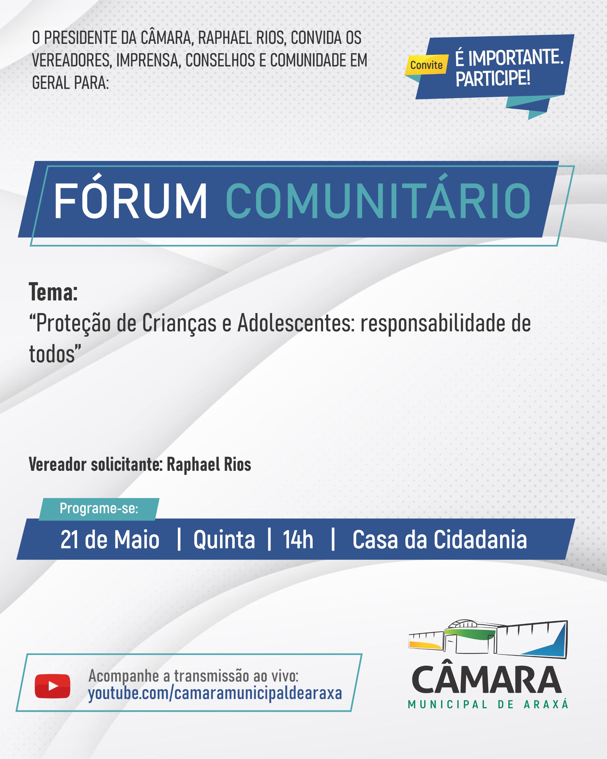 Convite - Fórum Comunitário - 21/05/2026