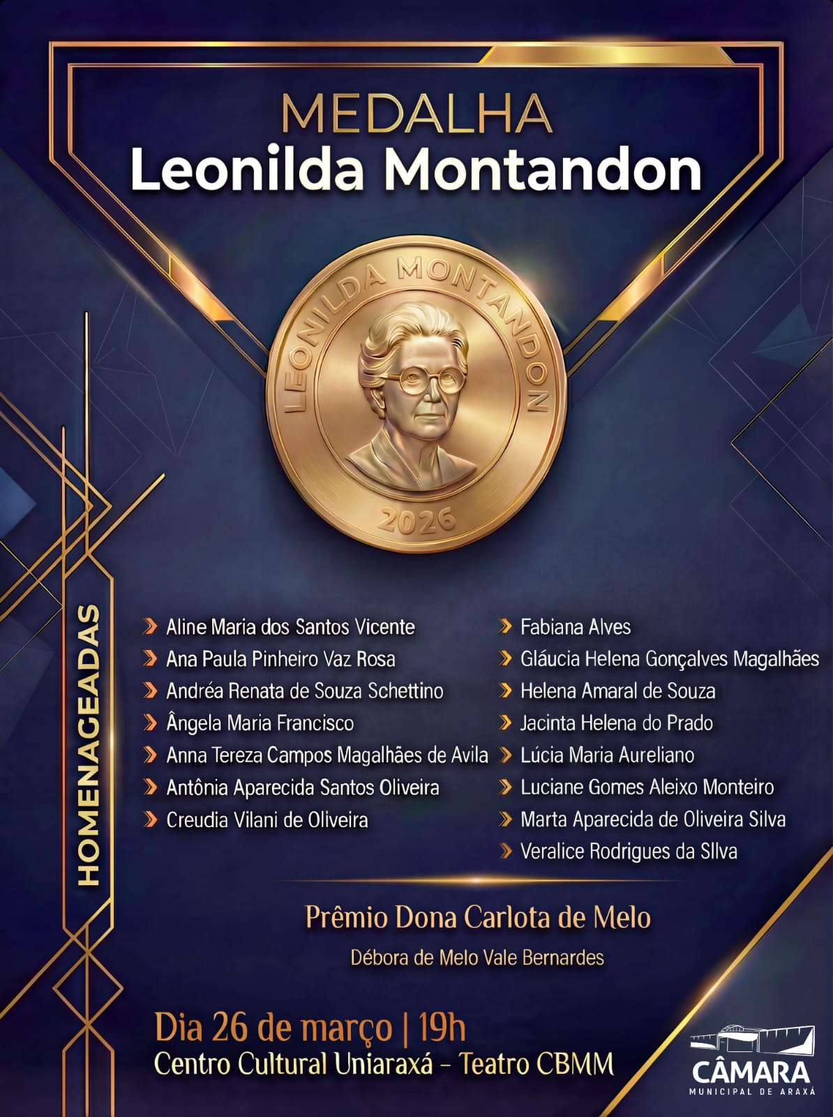 Convite - Medalha Leonilda Montandon - 26/03/2026
